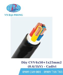 Dây cáp điện Cadivi CVV4x50+1x25mm2 (0.6/1kV)