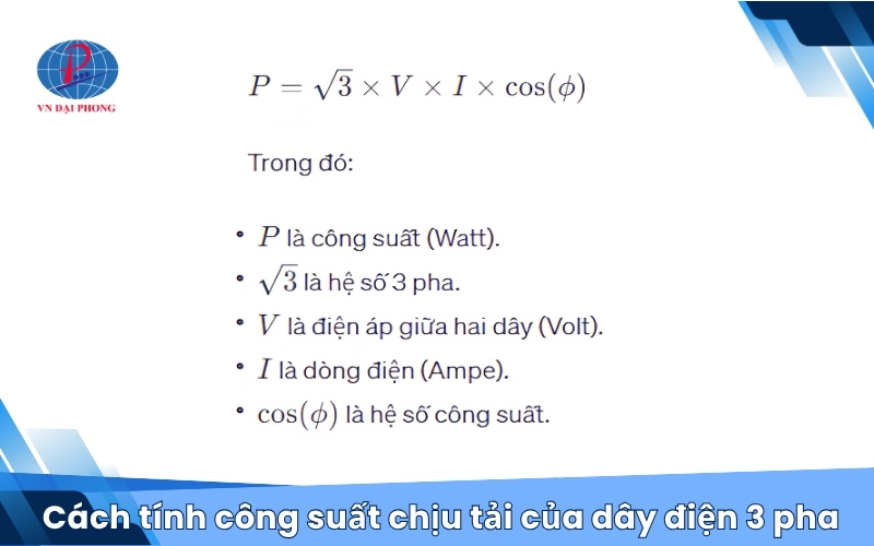 Cách tính công suất chịu tải của dây điện 3 pha